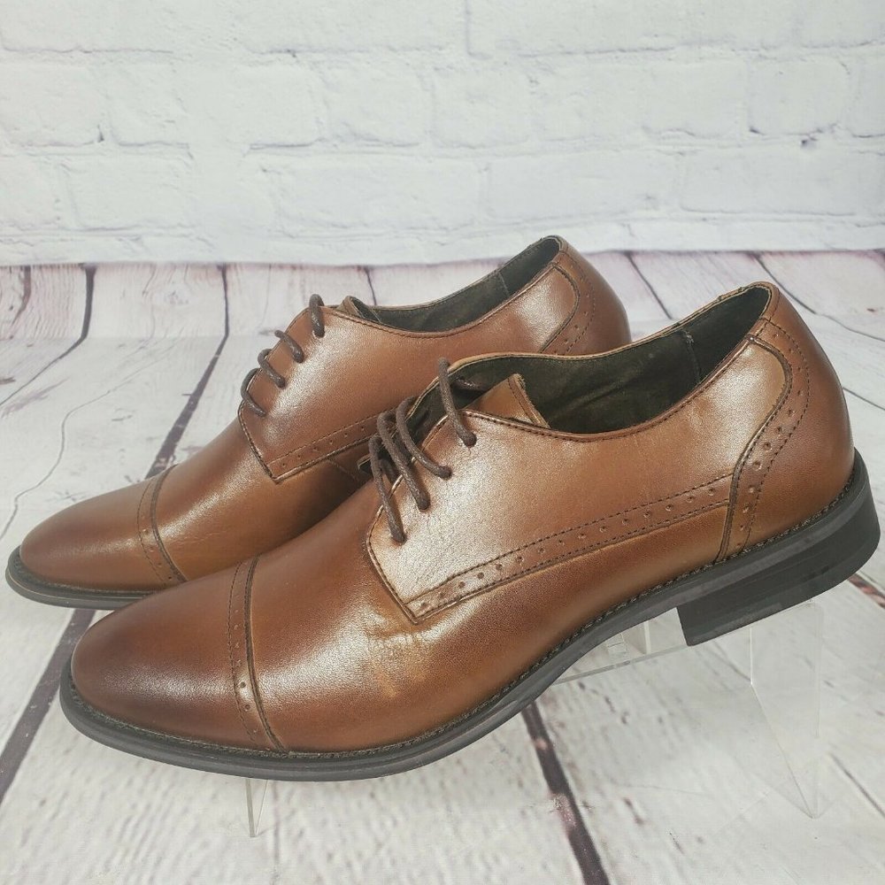 Asher Green Men's Brown Genuine Leather Oxford Shoes - Picture 4 of 9